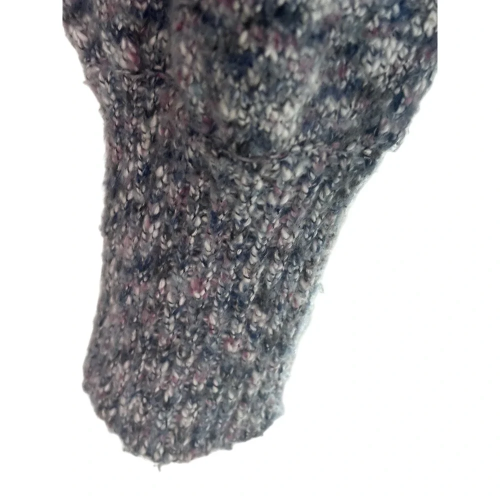 J.Crew Space Dye Cardigan Sweater Blue Purple Marled Knit V-Neck Womens Large - Picture 6 of 10